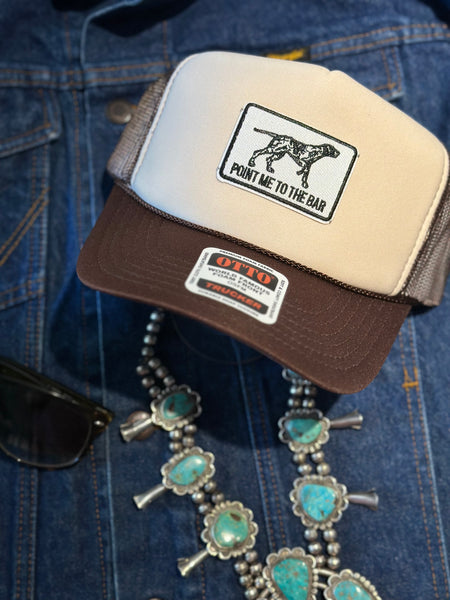 POINT ME TO THE BAR TRUCKER HAT
