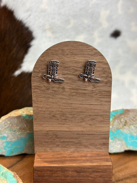 COWBOY BOOT FAUX STUD EARRINGS