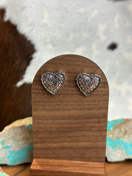 HEART FAUX STUD EARRINGS