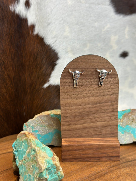 STEER HEAD FAUX STUD EARRINGS