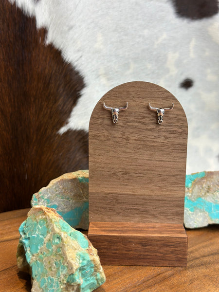 STEER HEAD FAUX STUD EARRINGS