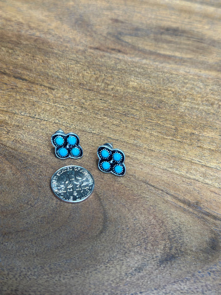 FAUX TURQUOISE STUD EARRINGS