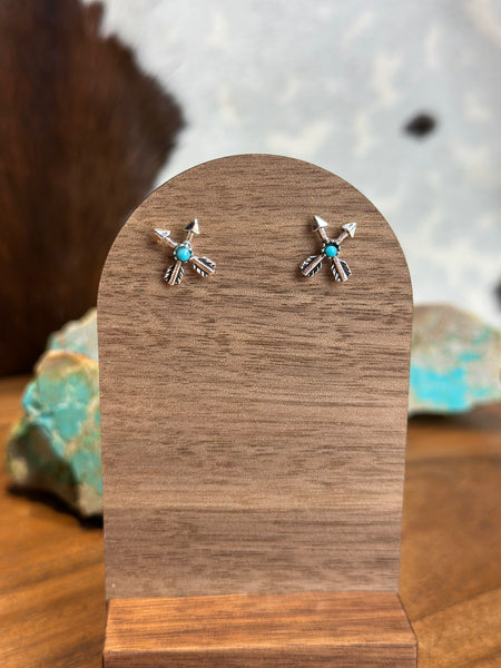 ARROW EARRINGS WITH FAUX TURQUOISE
