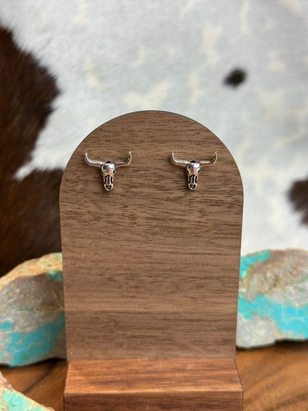 STEER HEAD FAUX STUD EARRINGS