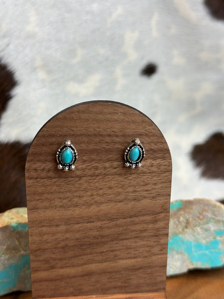 FAUX TURQUOISE STUD EARRINGS