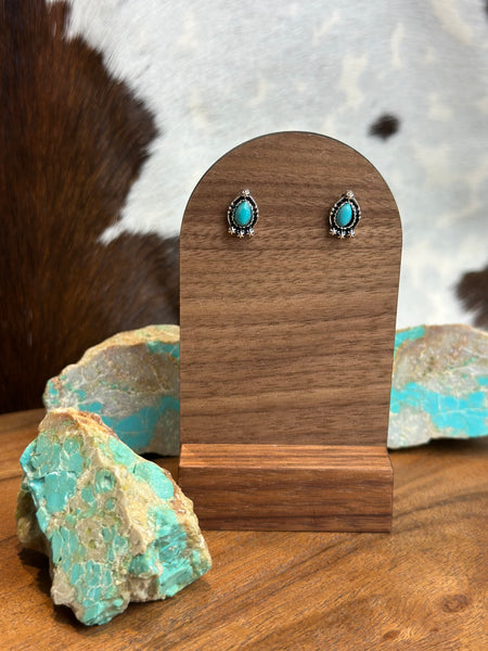 FAUX TURQUOISE STUD EARRINGS