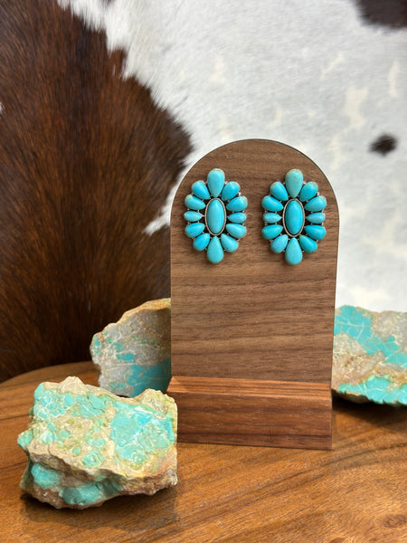 FAUX TURQUOISE STUD EARRINGS
