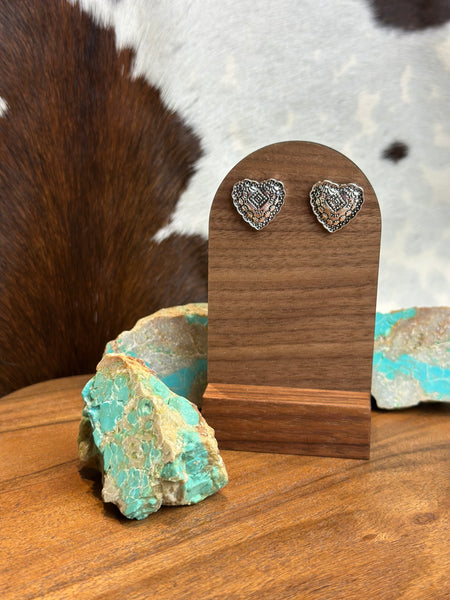 HEART FAUX STUD EARRINGS