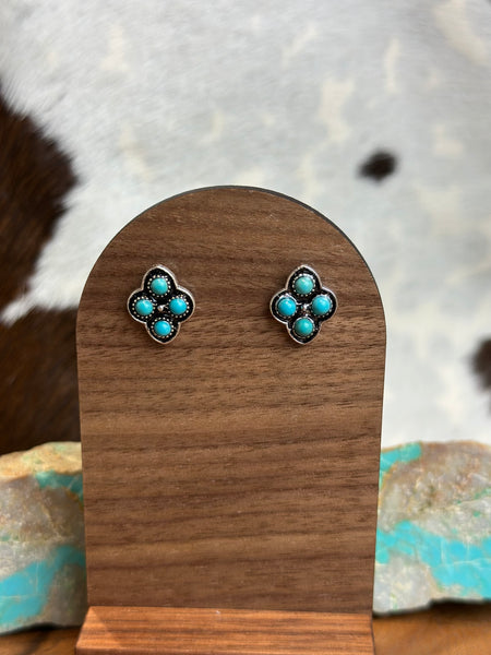 FAUX TURQUOISE STUD EARRINGS