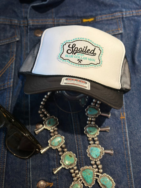 SPOILED BY MY BLUE COLLAR MAN TRUCKER HAT