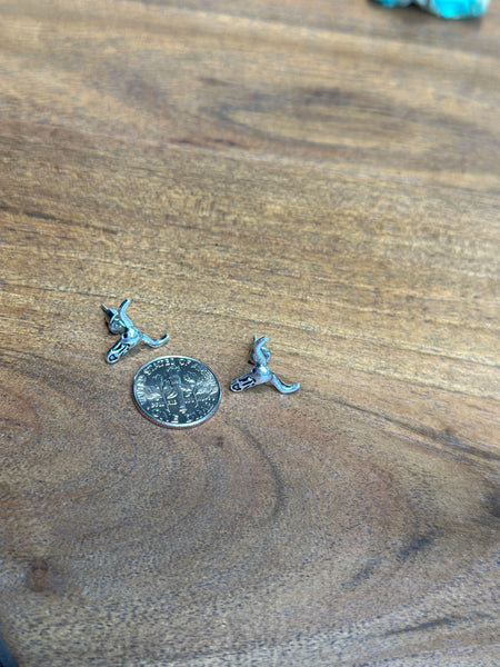 STEER HEAD FAUX STUD EARRINGS