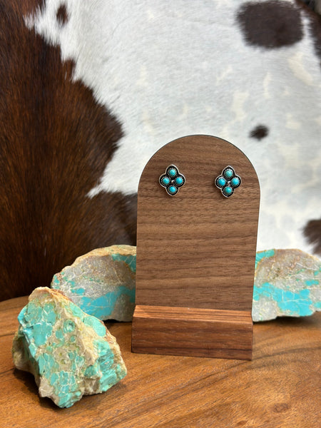 FAUX TURQUOISE STUD EARRINGS