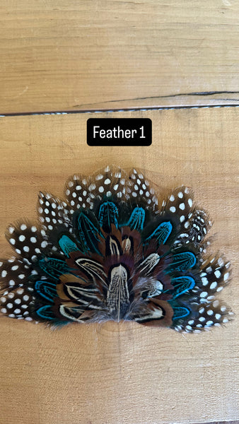 IRON ON FEATHER FANS FOR TRUCKER HATS AND COWBOY HATS