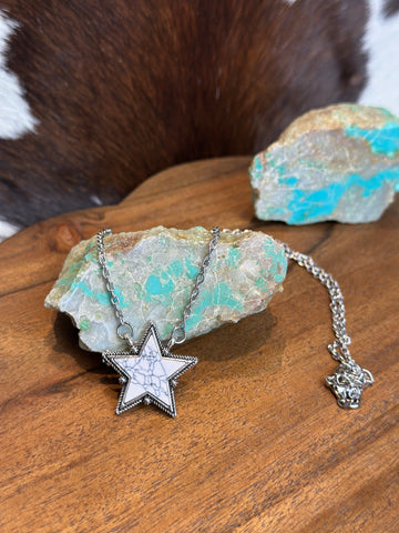 WHITE FAUX STAR NECKLACE