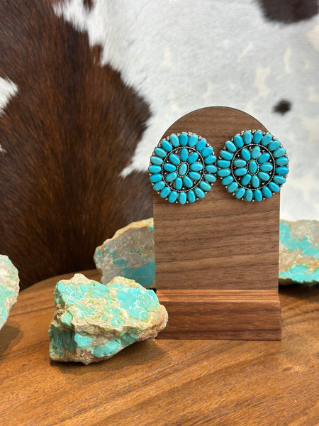 FAUX TURQUOISE STUD EARRINGS