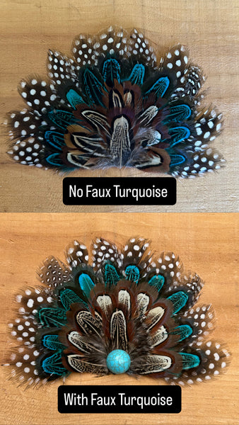 IRON ON FEATHER FANS FOR TRUCKER HATS AND COWBOY HATS